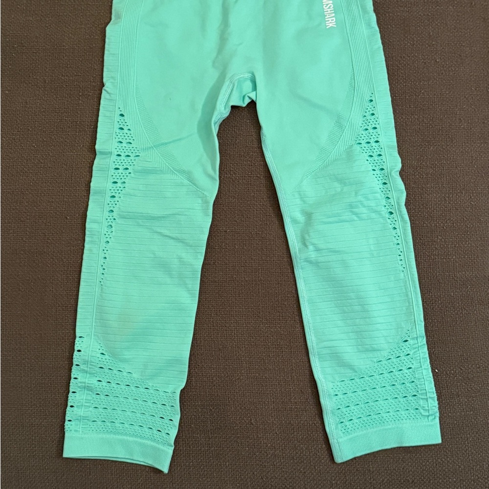 Gymshark Cropped Neon Green Workout Leggings-Size Small